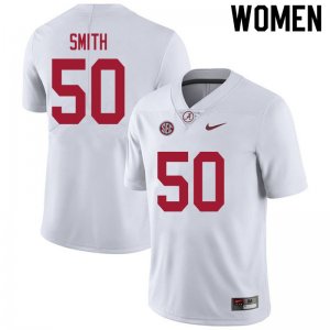 NCAA Women's Alabama Crimson Tide #50 Tim Smith Stitched College 2020 Nike Authentic White Football Jersey YW17Z05UZ